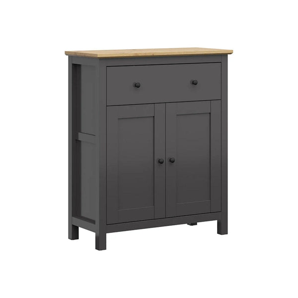 Comoda HESEN, gri grafit/stejar artisan, PAL melaminat, 101x44x121 cm