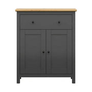 Comoda HESEN, gri grafit/stejar artisan, PAL melaminat, 101x44x121 cm