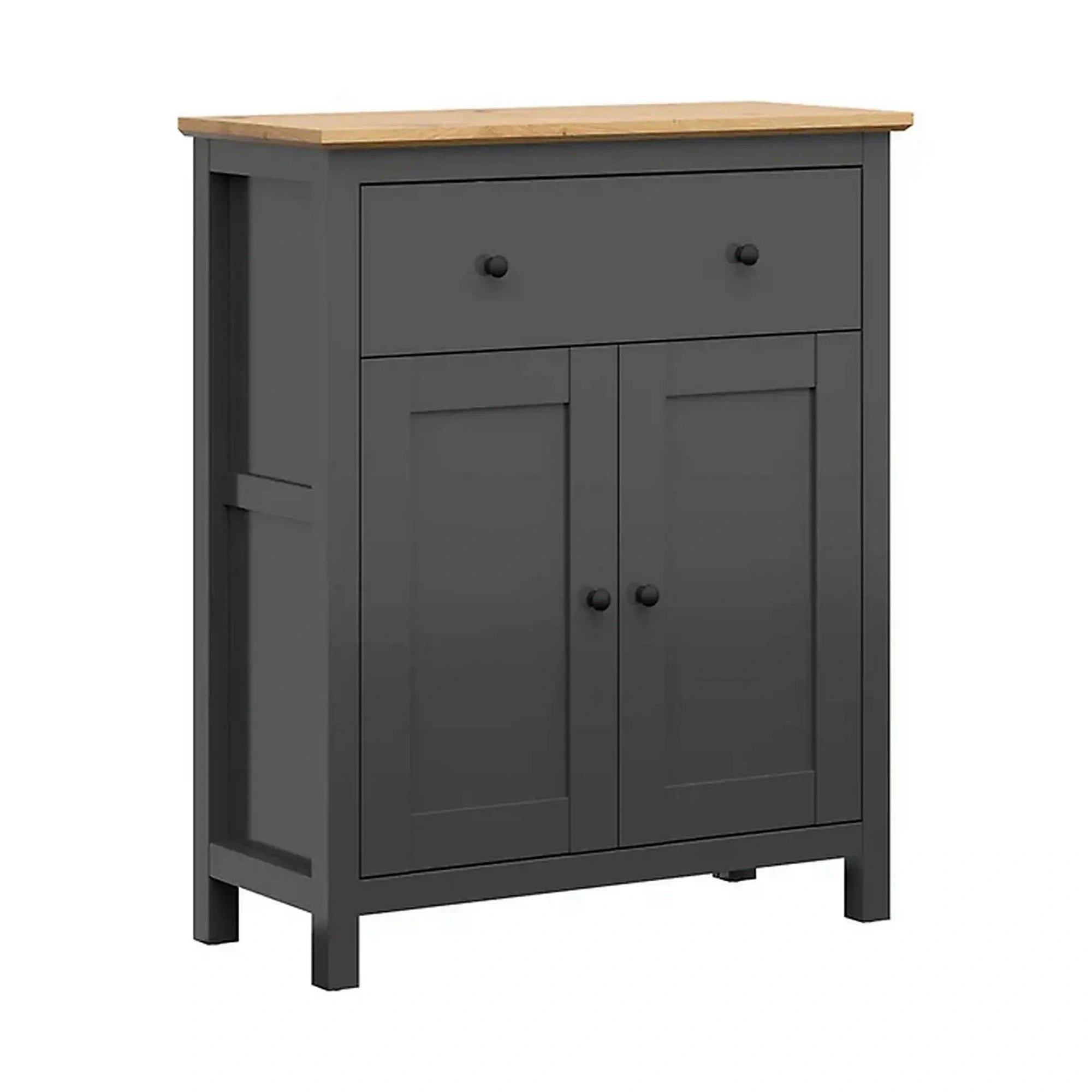 Comoda HESEN, gri grafit/stejar artisan, PAL melaminat, 101x44x121 cm