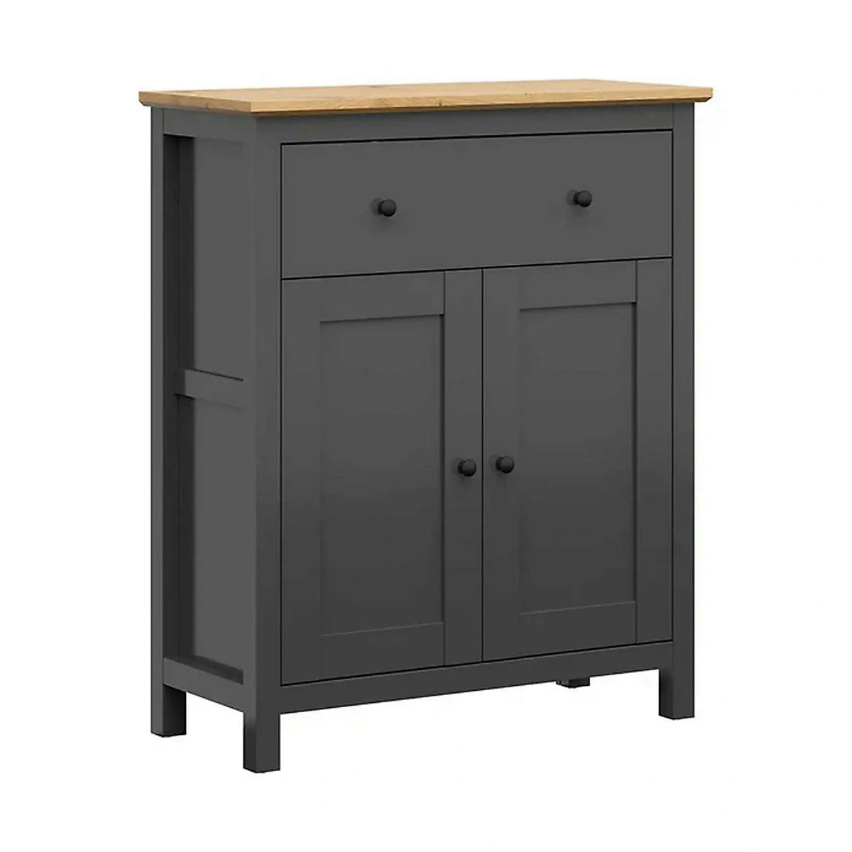 Comoda HESEN, gri grafit/stejar artisan, PAL melaminat, 101x44x121 cm