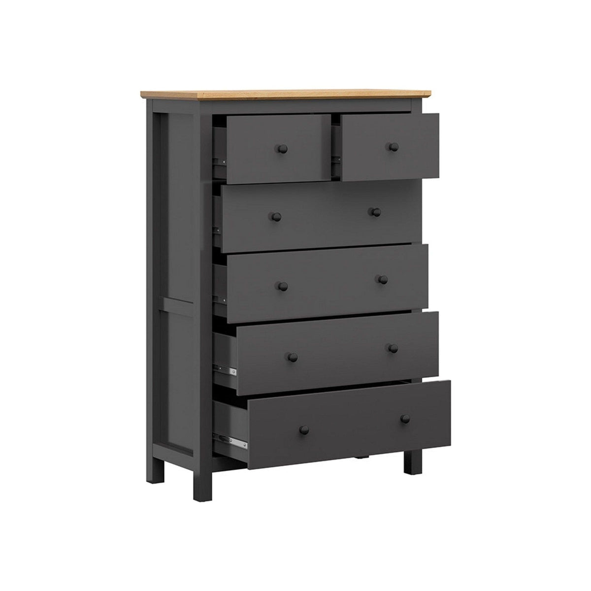 Comoda HESEN, gri grafit/stejar artisan, PAL melaminat, 101x44x145 cm