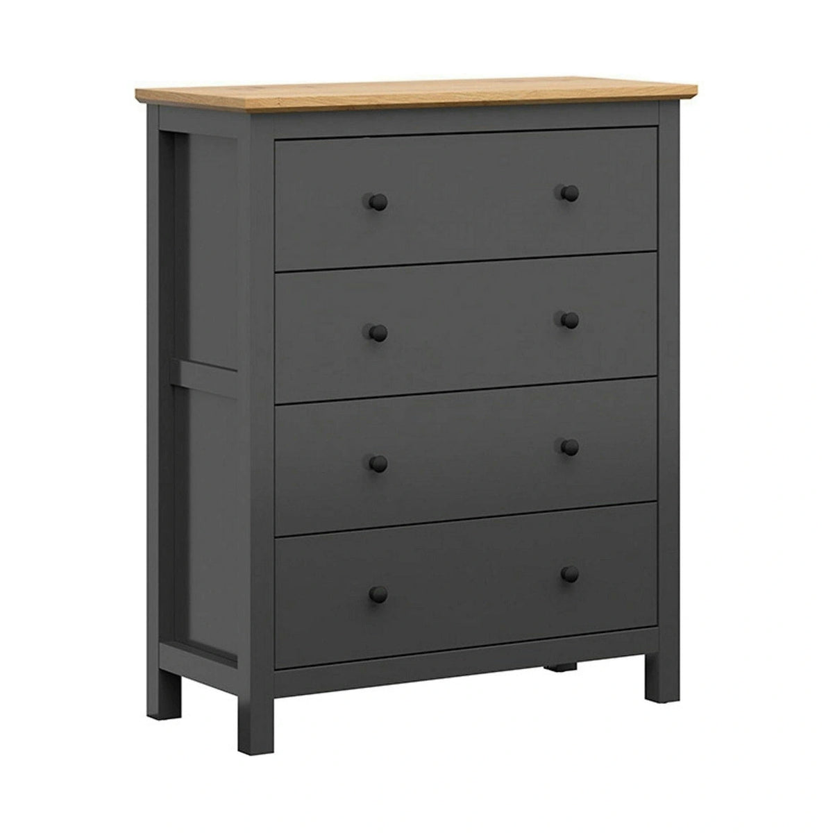 Comoda HESEN, gri grafit/stejar artisan, PAL melaminat, cu sertare, 101x44x121 cm