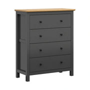 Comoda HESEN, gri grafit/stejar artisan, PAL melaminat, cu sertare, 101x44x121 cm
