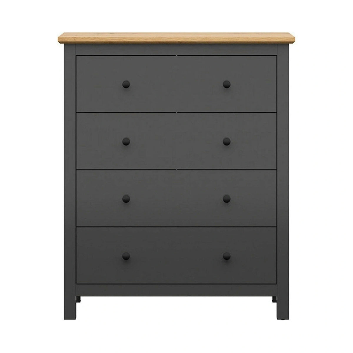 Comoda HESEN, gri grafit/stejar artisan, PAL melaminat, cu sertare, 101x44x121 cm