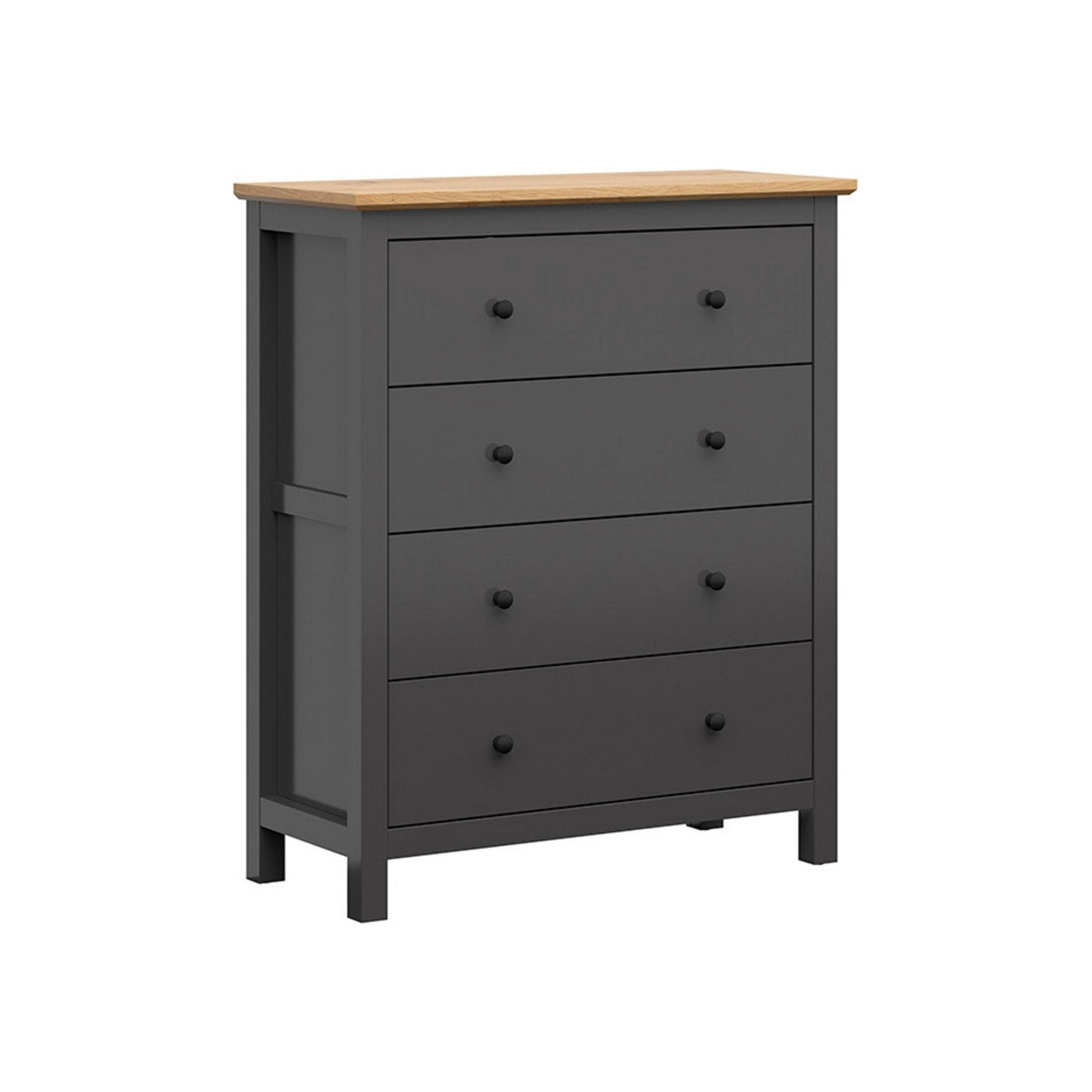 Comoda HESEN, gri grafit/stejar artisan, PAL melaminat, cu sertare, 101x44x121 cm