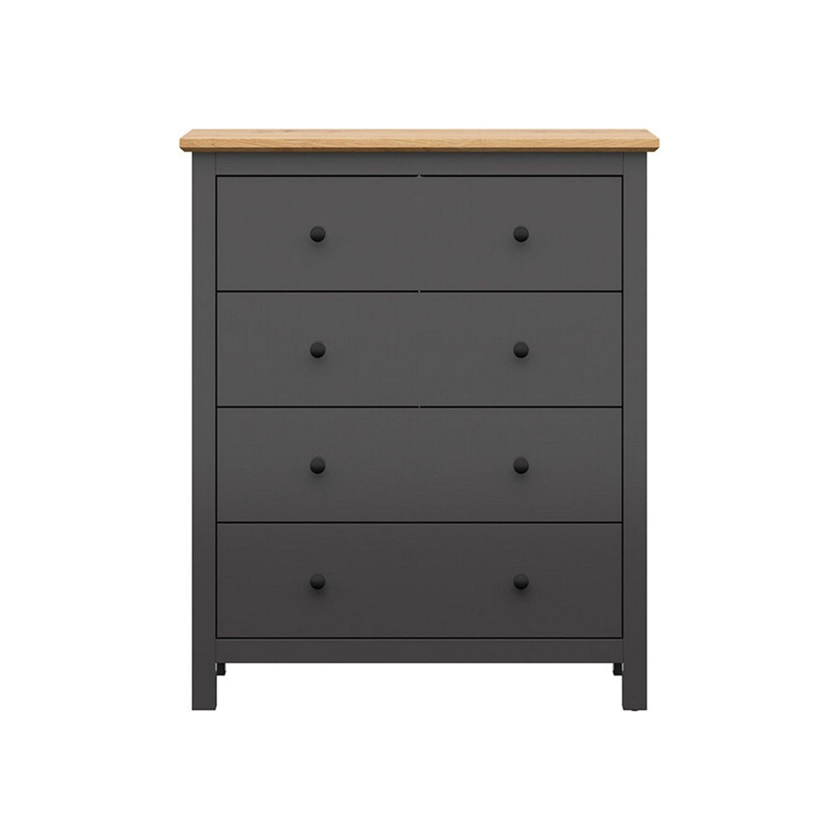 Comoda HESEN, gri grafit/stejar artisan, PAL melaminat, cu sertare, 101x44x121 cm