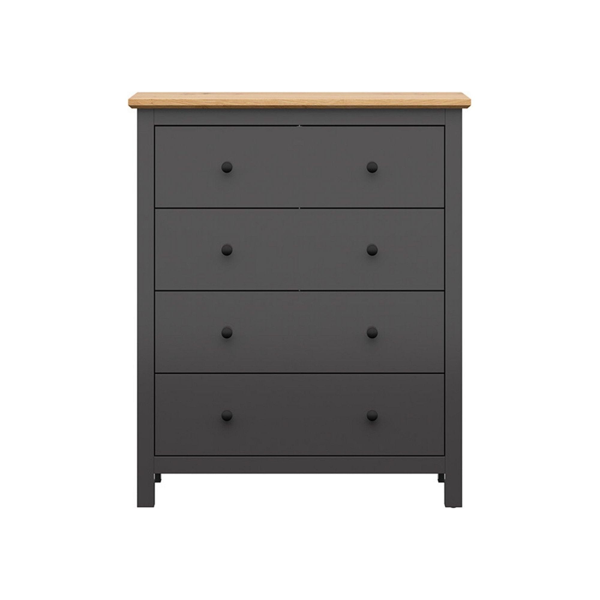 Comoda HESEN, gri grafit/stejar artisan, PAL melaminat, cu sertare, 101x44x121 cm