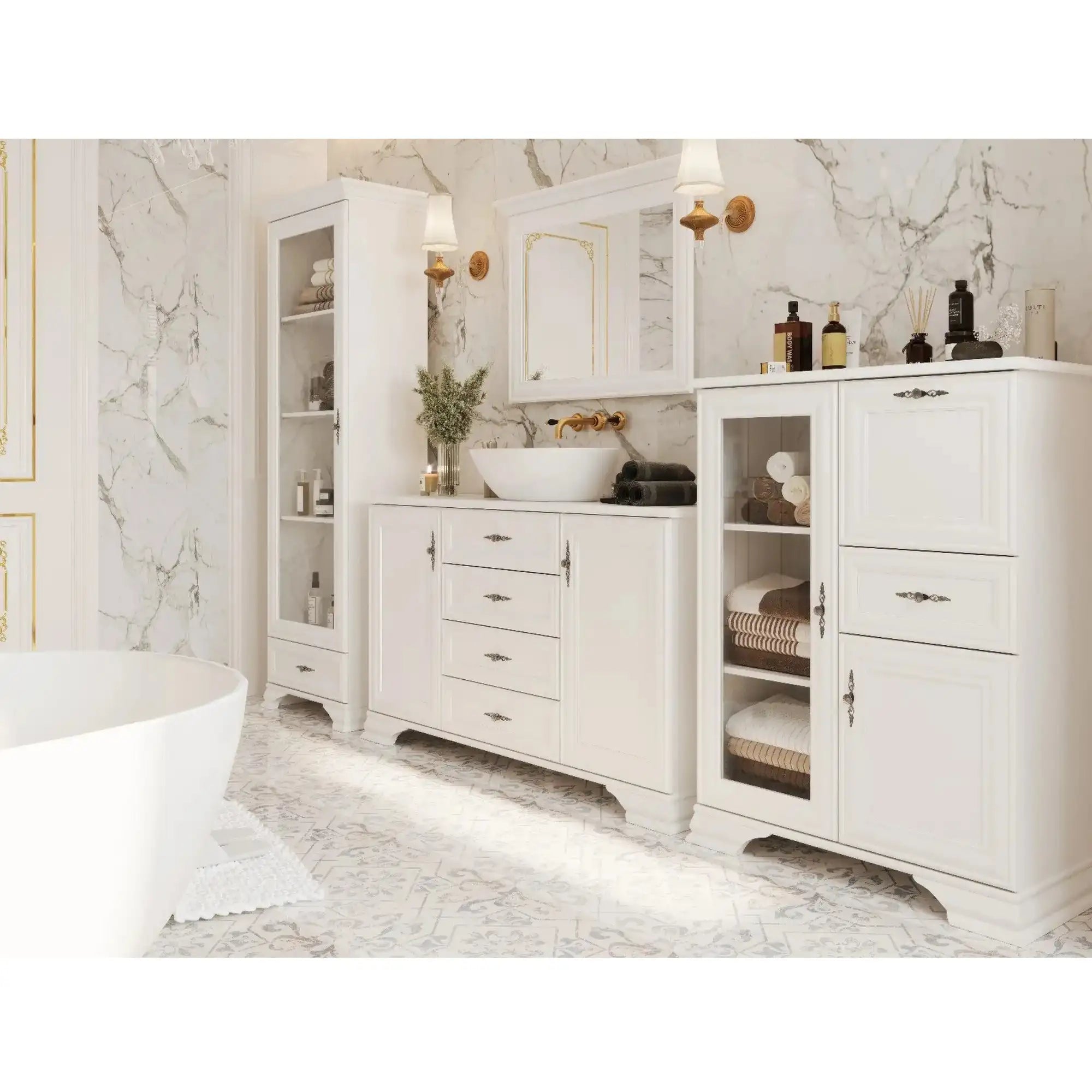 Comoda IDENTO, alb, PAL, 155x45x90 cm