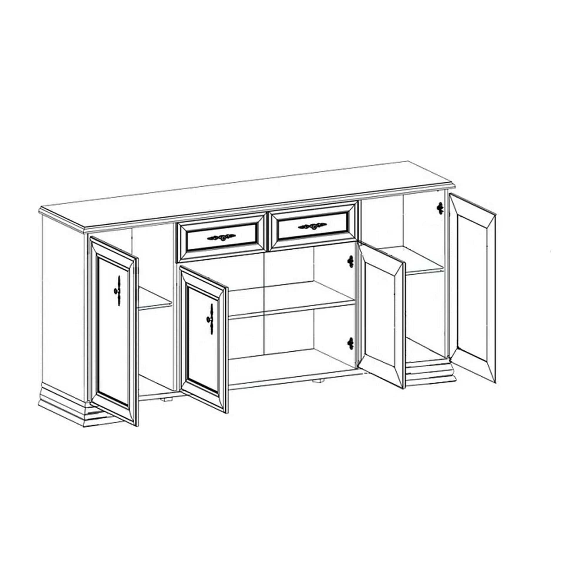 Comoda IDENTO, alb, PAL melaminat, 184x45x91 cm