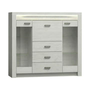 Comoda INFINITY I-08,  frasin alb, PAL melaminat, 137x42x122 cm