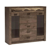 Comoda INFINITY I-08, frasin inchis, PAL melaminat, 137x42x122 cm