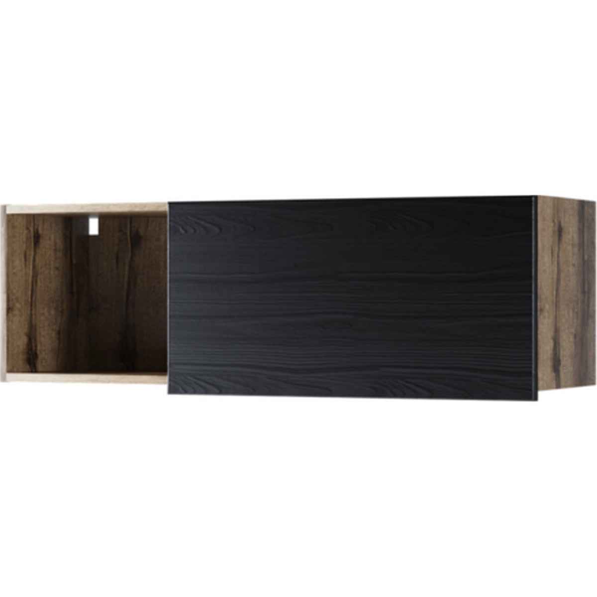 Comoda Jagger, stejar inchis/negru, PAL laminat, 110x34x36 cm