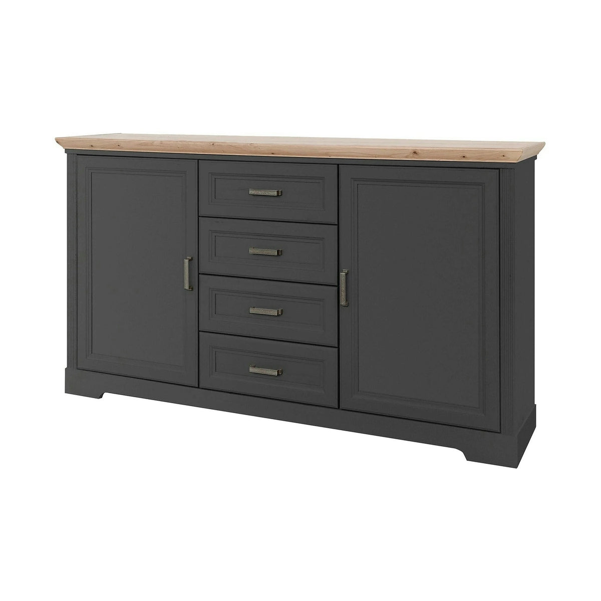 Comoda JASMIN, gri grafit/stejar artisan, PAL, 164x41x90 cm