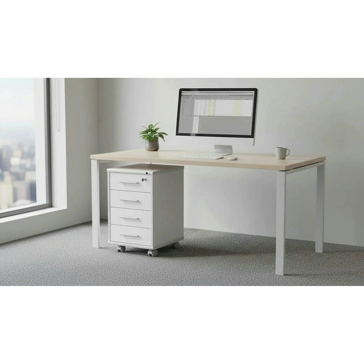 Comoda JOHAN 2 NEW 12, alb, DTD laminat, 41x39x62 cm