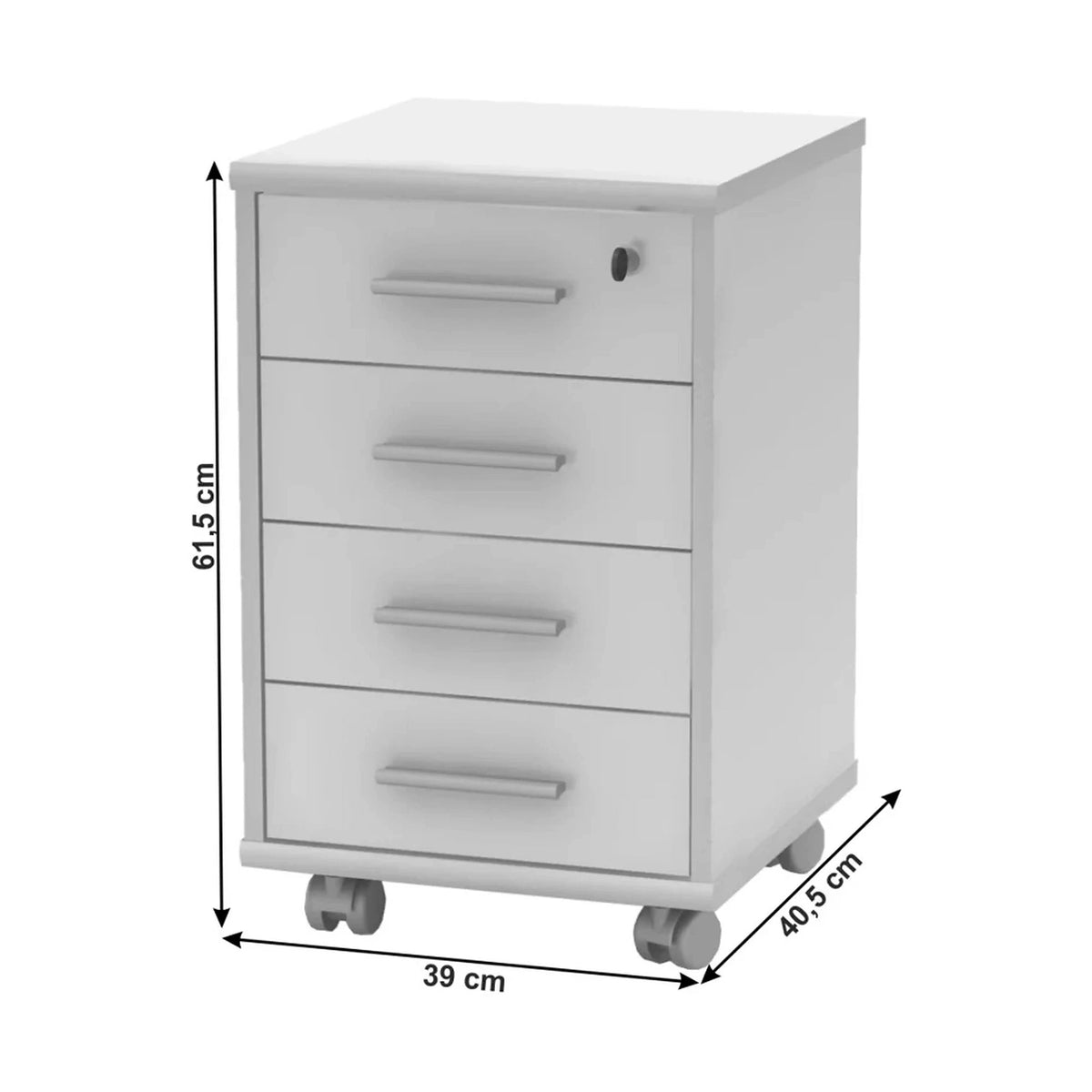 Comoda JOHAN 2 NEW 12, alb, DTD laminat, 41x39x62 cm