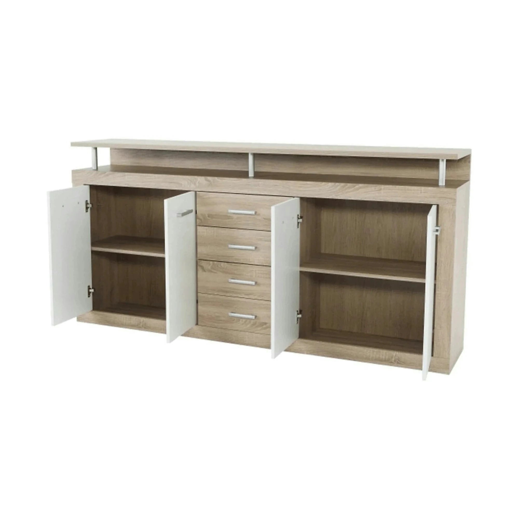 Comoda JUNO - JACHIM NEW, stejar sonoma/alb, PAL, 195x37x97 cm