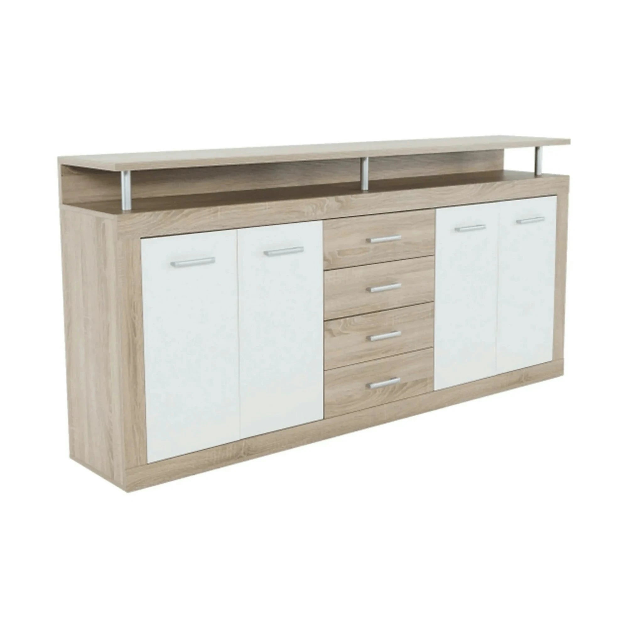 Comoda JUNO - JACHIM NEW, stejar sonoma/alb, PAL, 195x37x97 cm