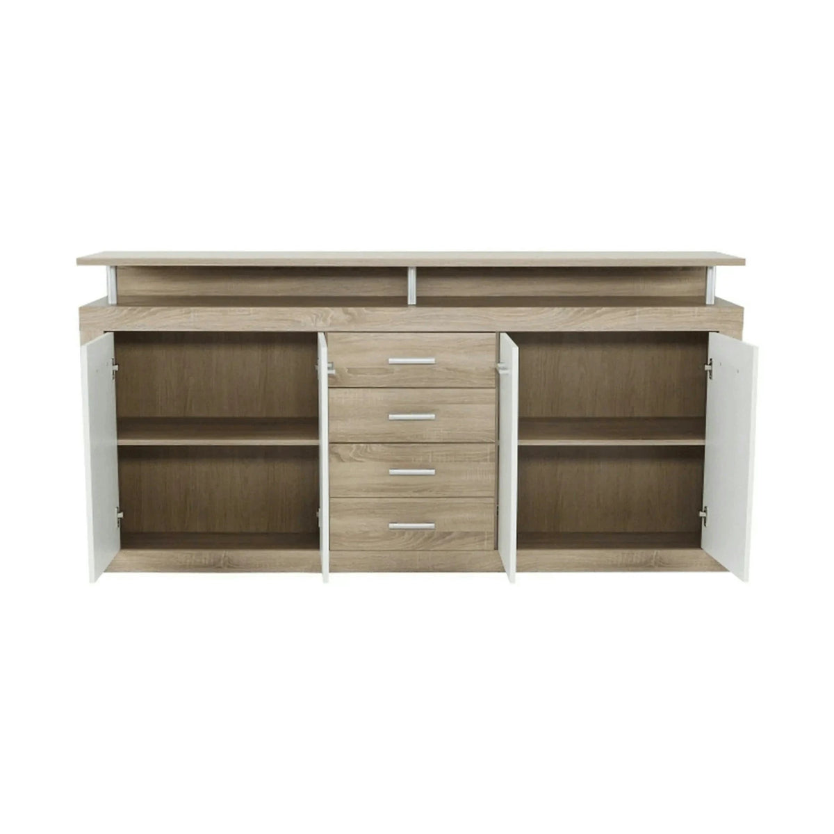 Comoda JUNO - JACHIM NEW, stejar sonoma/alb, PAL, 195x37x97 cm