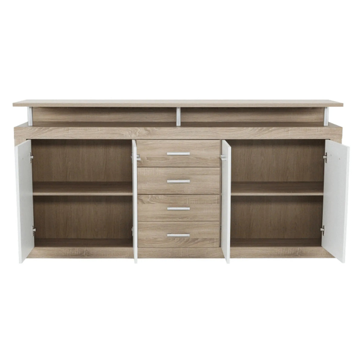 Comoda JUNO - JACHIM NEW, stejar sonoma/alb, PAL, 195x37x97 cm