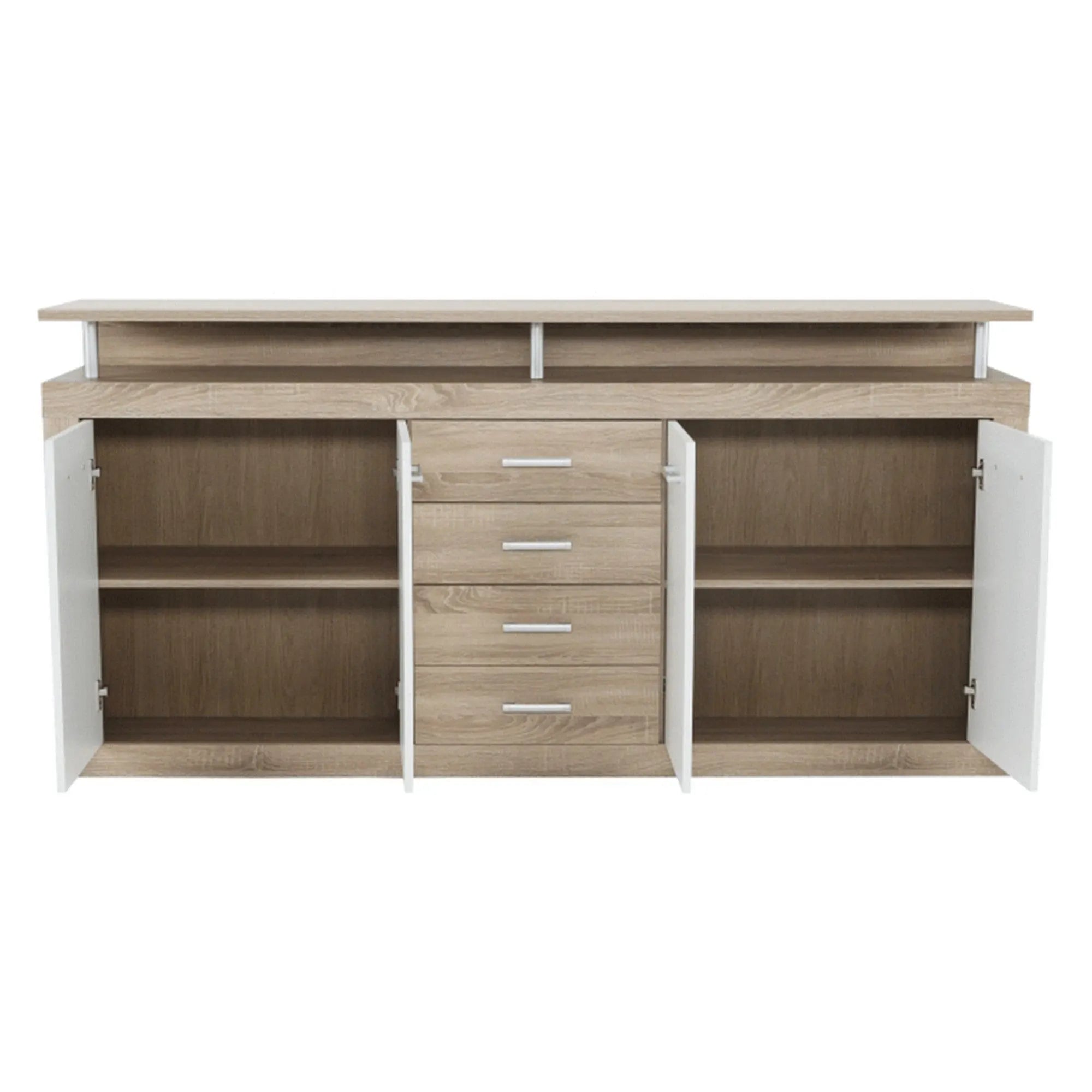 Comoda JUNO - JACHIM NEW, stejar sonoma/alb, PAL, 195x37x97 cm