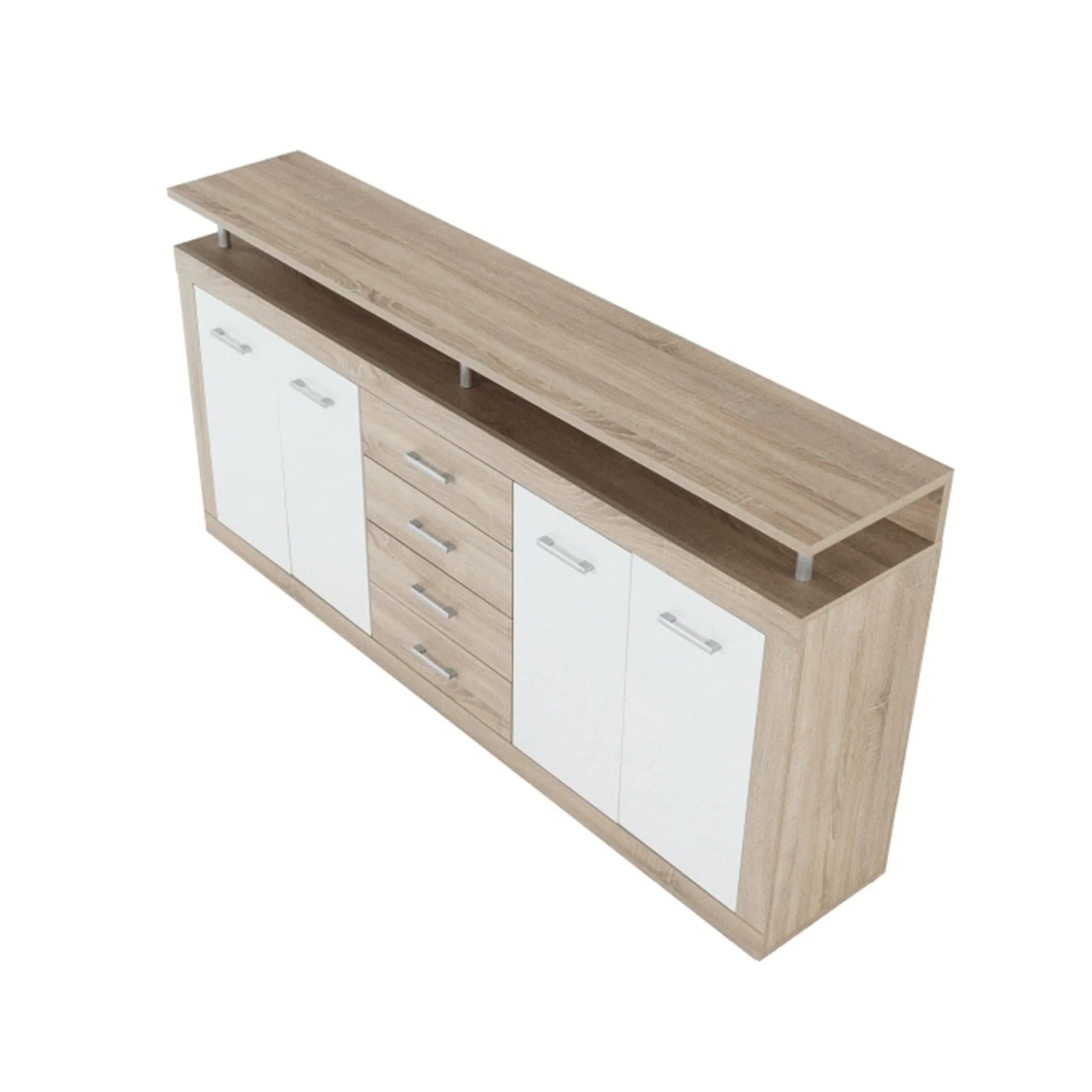 Comoda JUNO - JACHIM NEW, stejar sonoma/alb, PAL, 195x37x97 cm