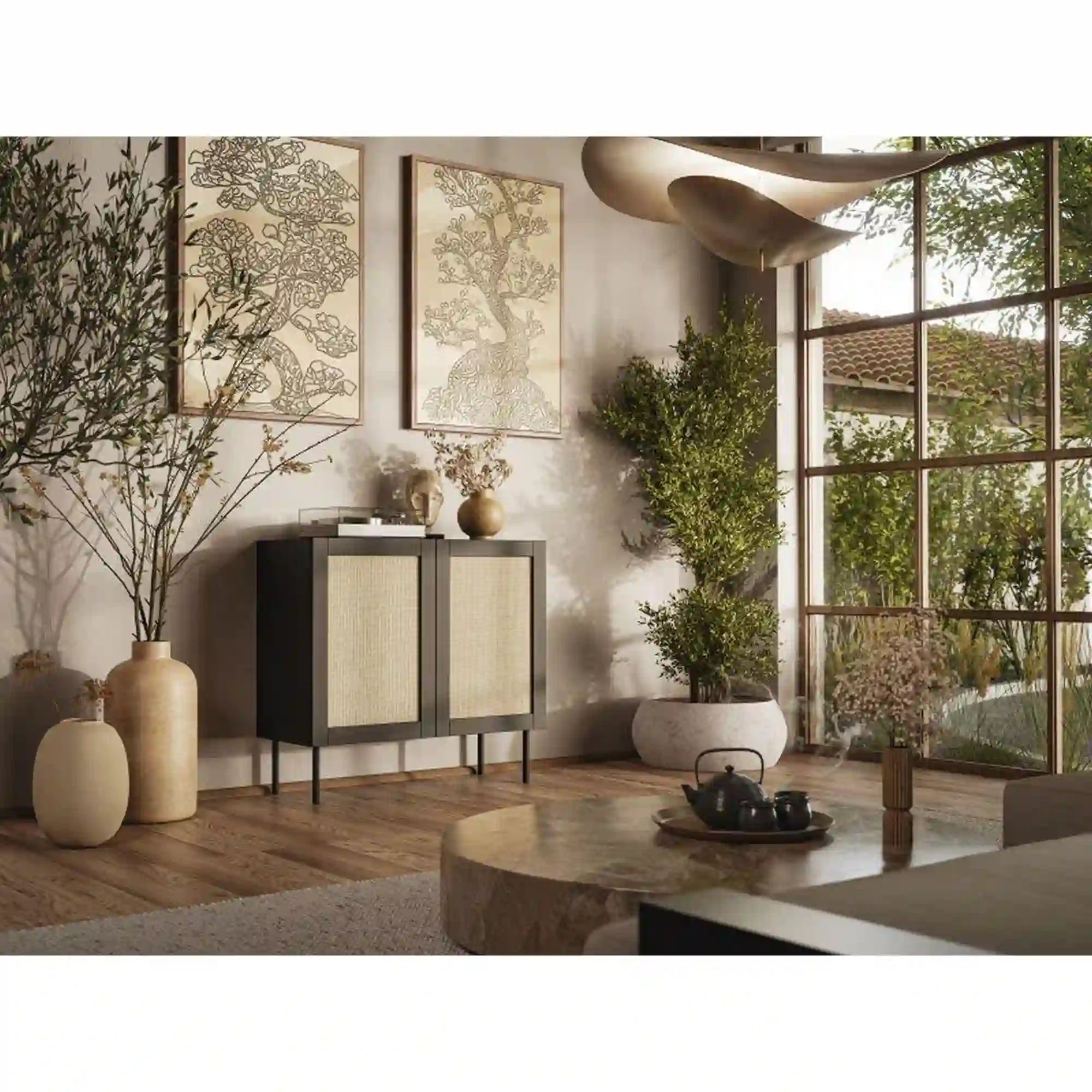 Comoda JUTA, negru, 100x40x90 cm