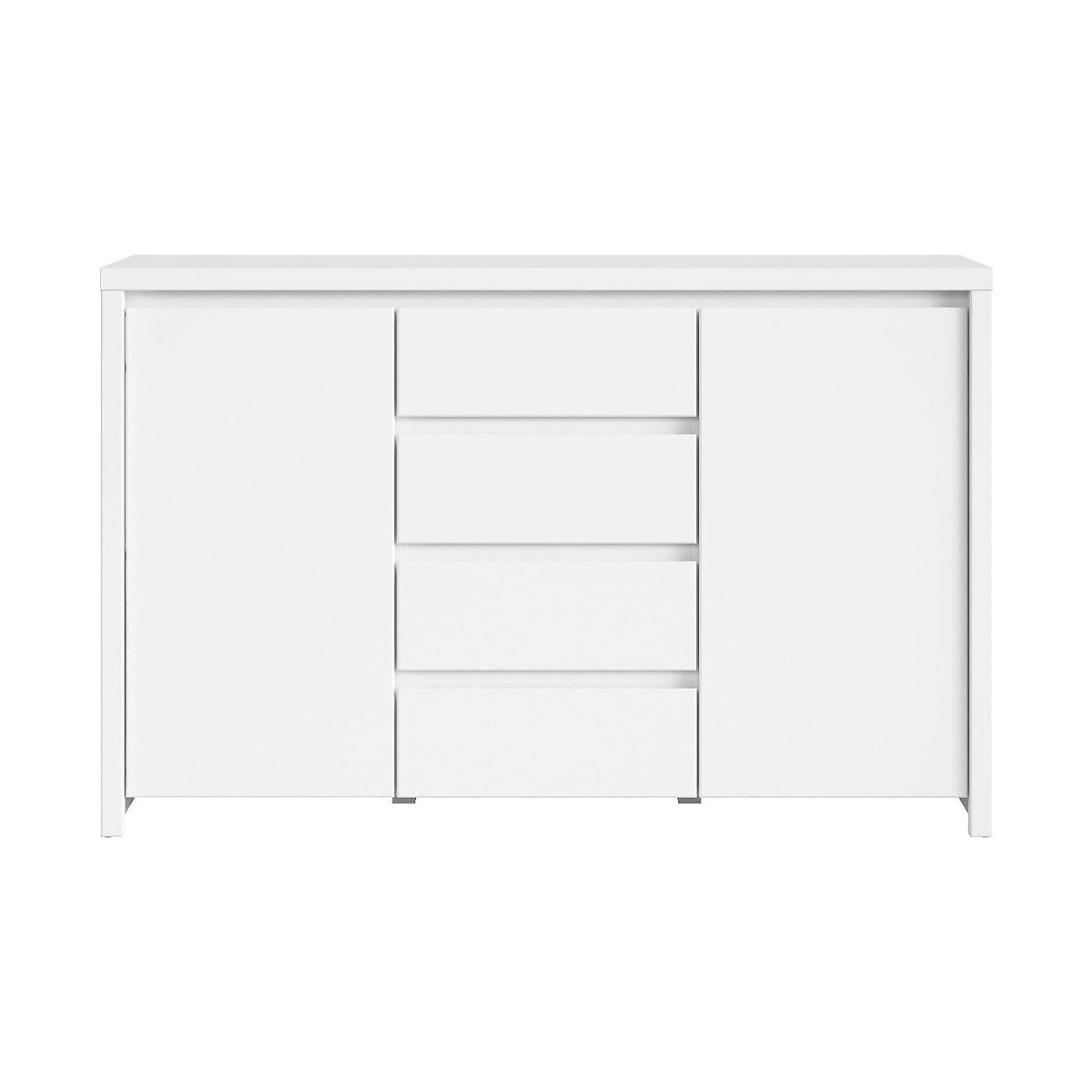 Comoda KASPIAN KOM2D4S, alb, PAL, 144x41x92 cm