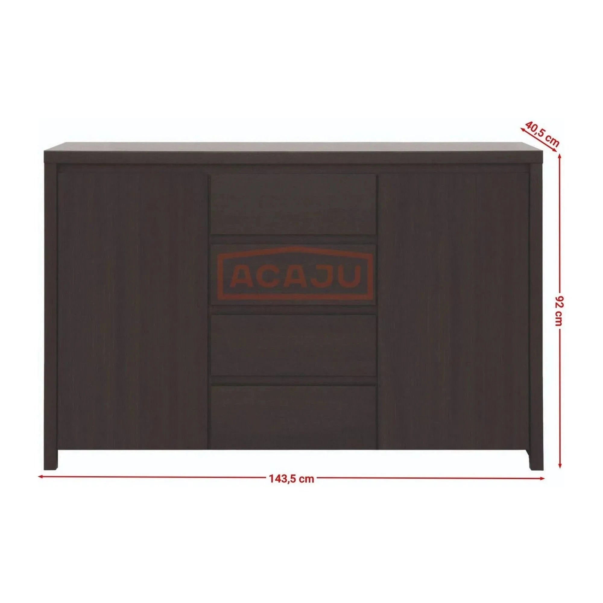 Comoda KASPIAN KOM2D4S, wenge, PAL, 144x41x92 cm