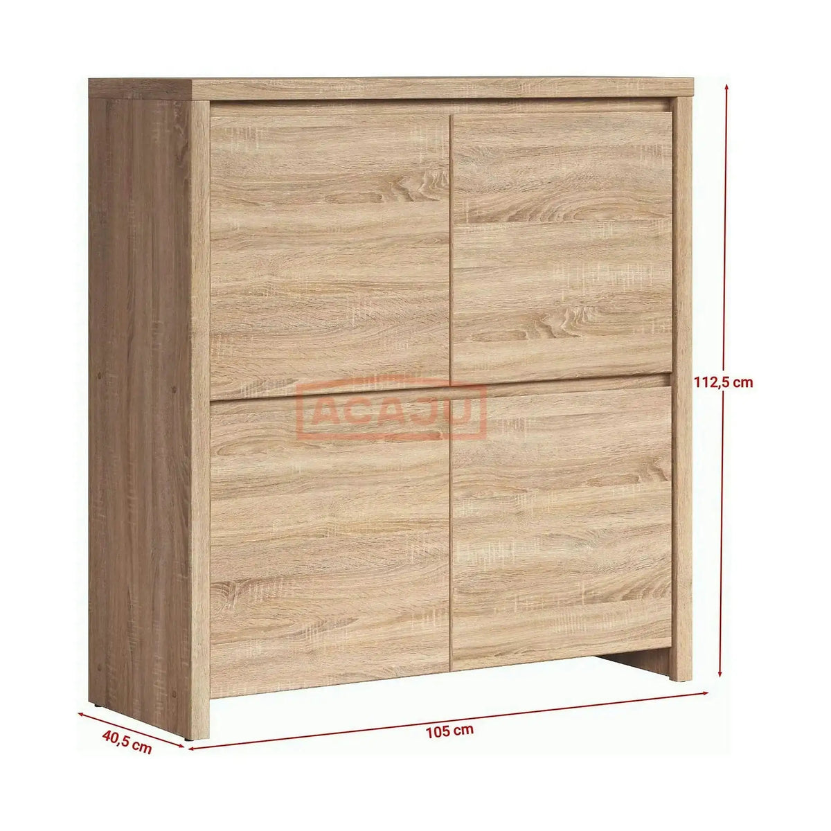 Comoda KASPIAN KOM4D, stejar sonoma, PAL melaminat, 105x41x113 cm
