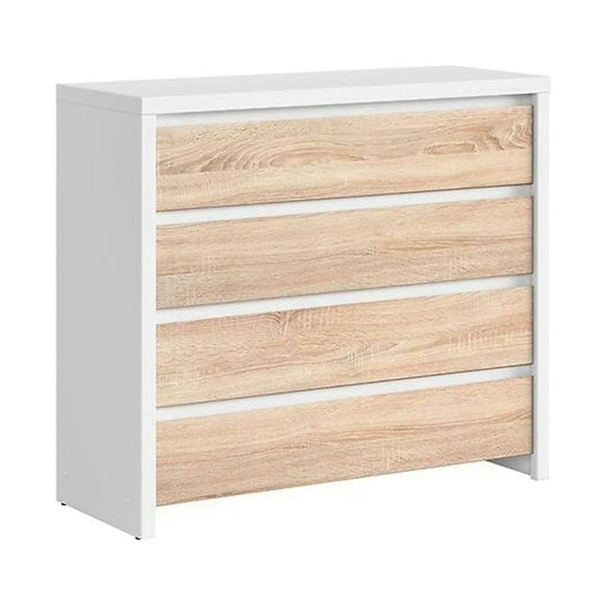Comoda KASPIAN KOM4S, alb/stejar sonoma, PAL, 105x41x92 cm