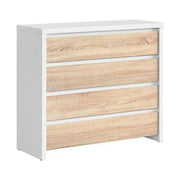 Comoda KASPIAN KOM4S, alb/stejar sonoma, PAL, 105x41x92 cm