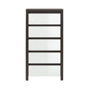 Comoda KASPIAN KOM5S, alb lucios/wenge, PAL, 56x41x113 cm