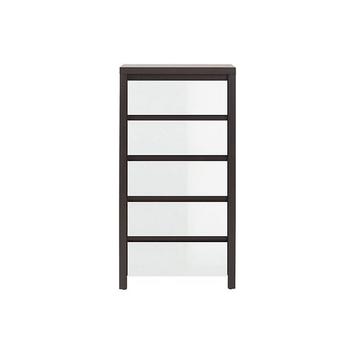 Comoda KASPIAN KOM5S, alb lucios/wenge, PAL, 56x41x113 cm