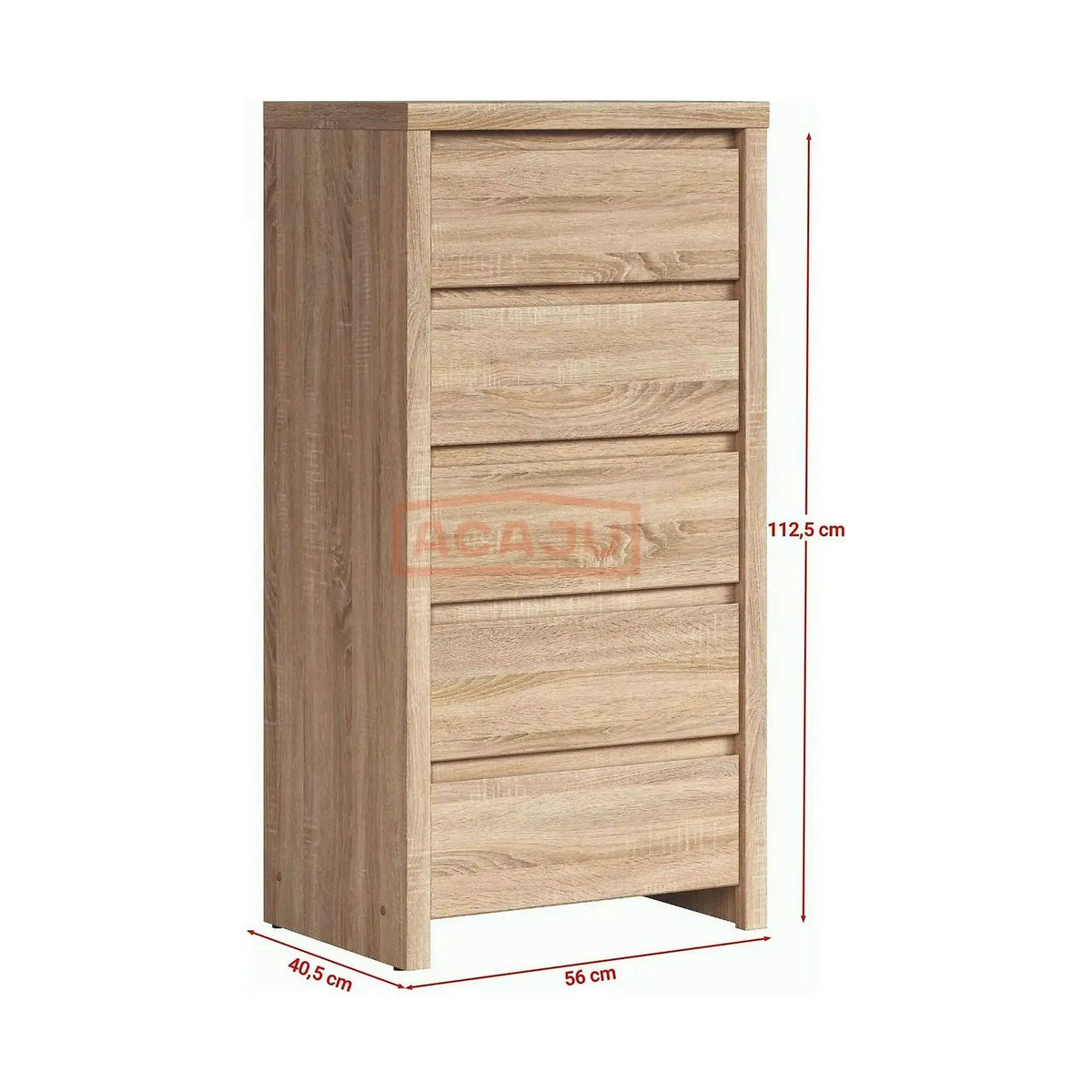 Comoda KASPIAN KOM5S, stejar sonoma, PAL, 56x41x113 cm