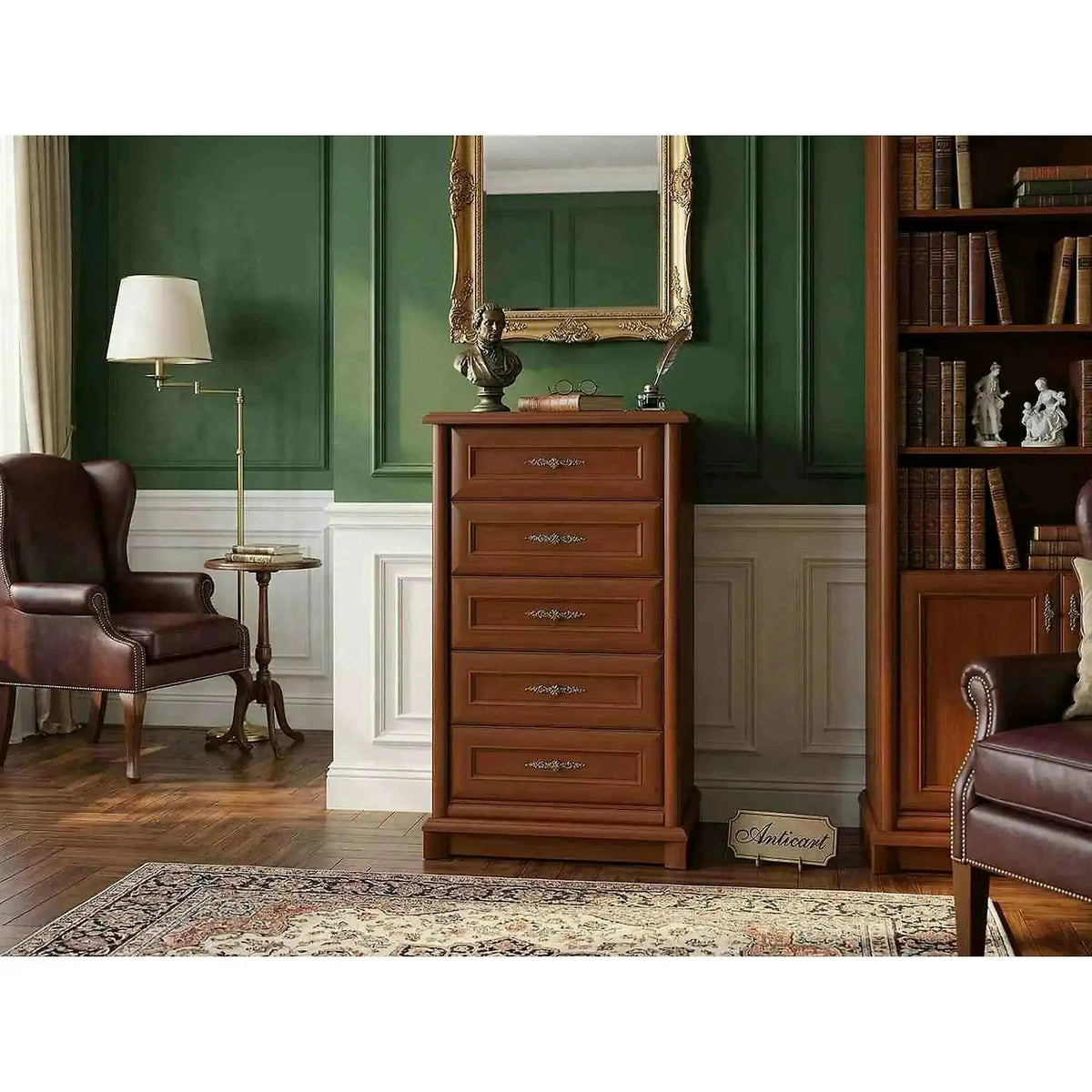 Comoda Kent EKOM5S, castan, PAL, 62x45x109 cm