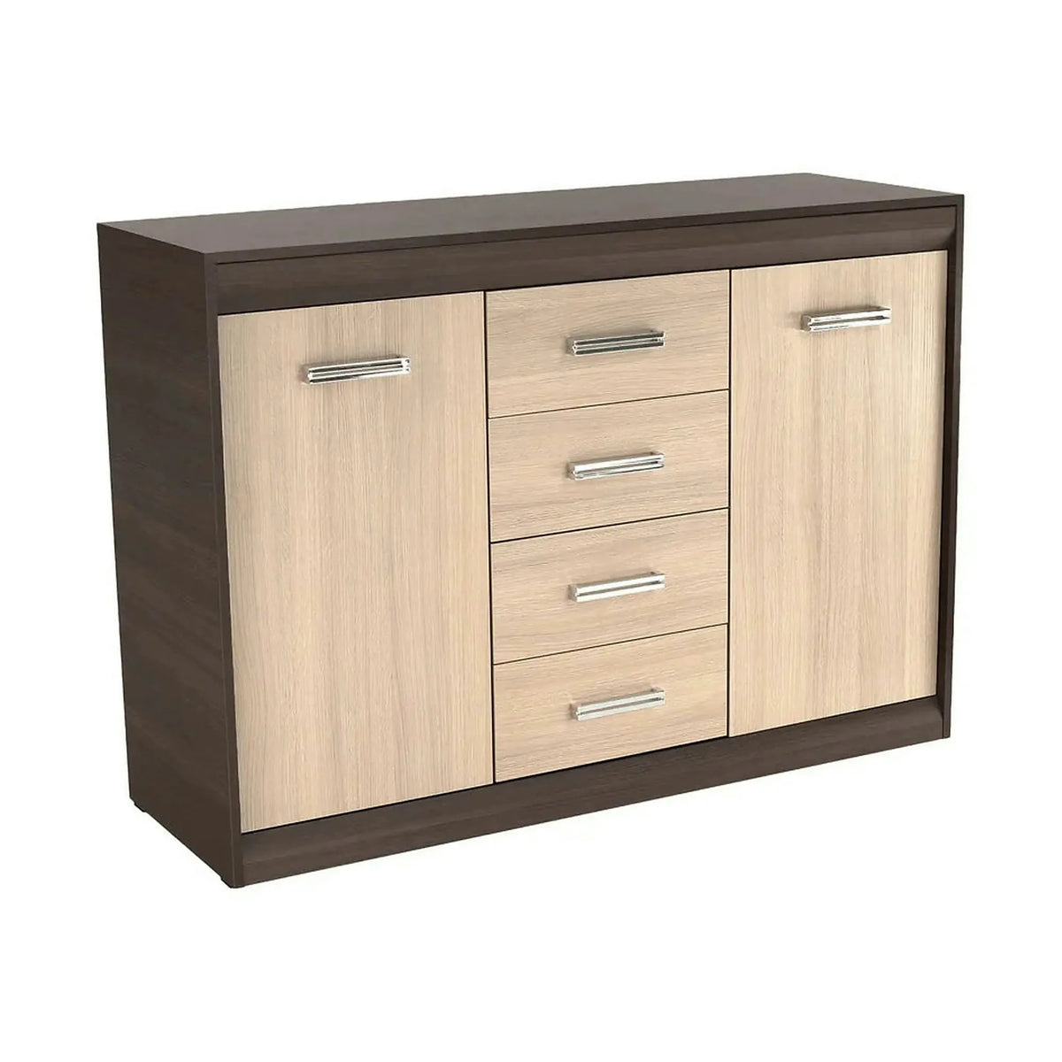 Comoda KORINA, stejar/wenge, DTD laminat, 140x48x100 cm