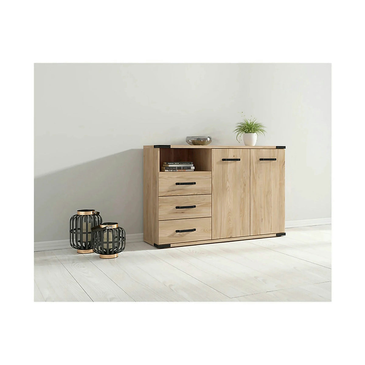 Comoda Lara, stejar, PAL, 130x40x88 cm