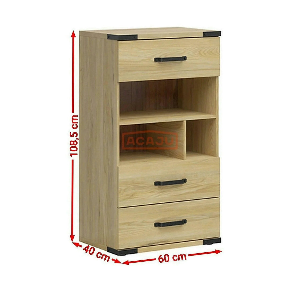Comoda Lara, stejar, PAL, 60x40x109 cm
