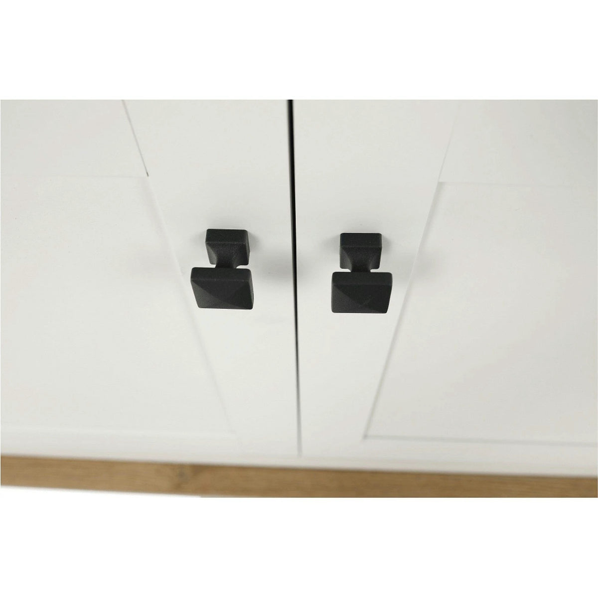 Comoda LEON MZ10, alb/stejar grand, DTD laminat, 160x45x87 cm