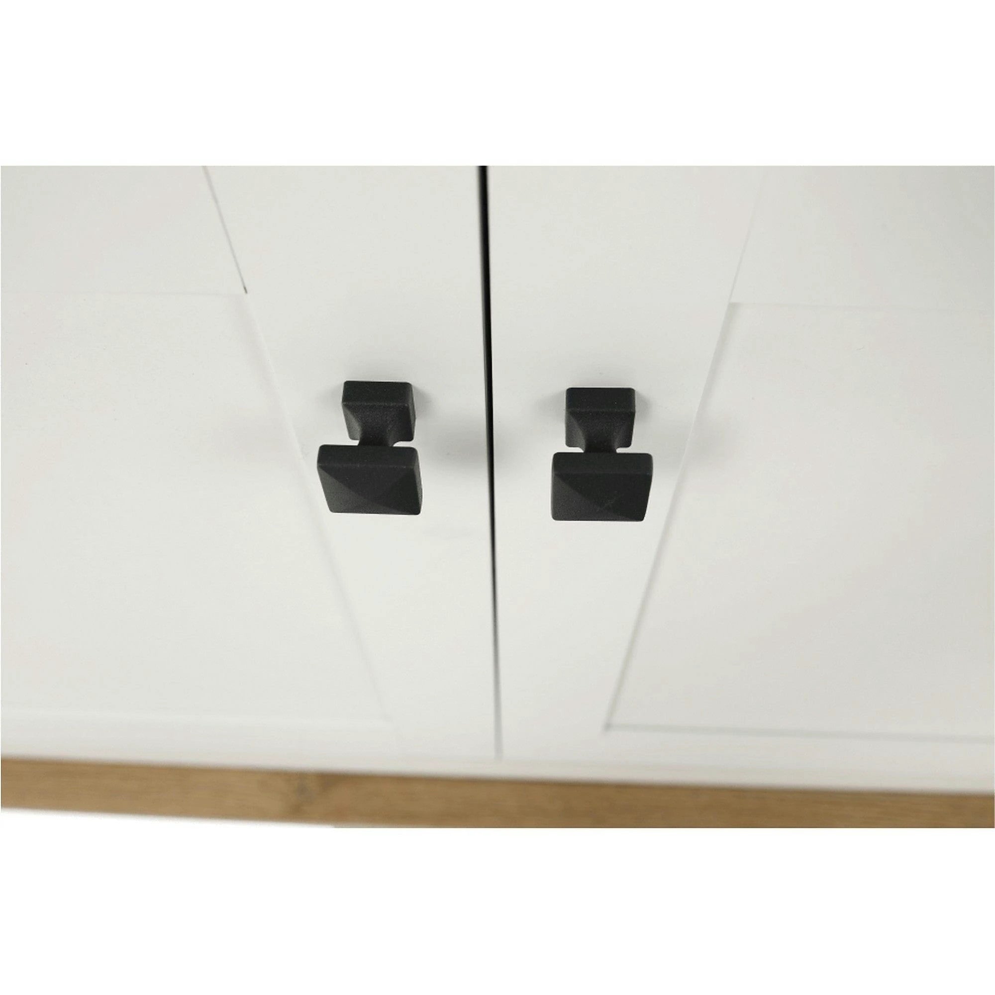 Comoda LEON MZ10, alb/stejar grand, DTD laminat, 160x45x87 cm
