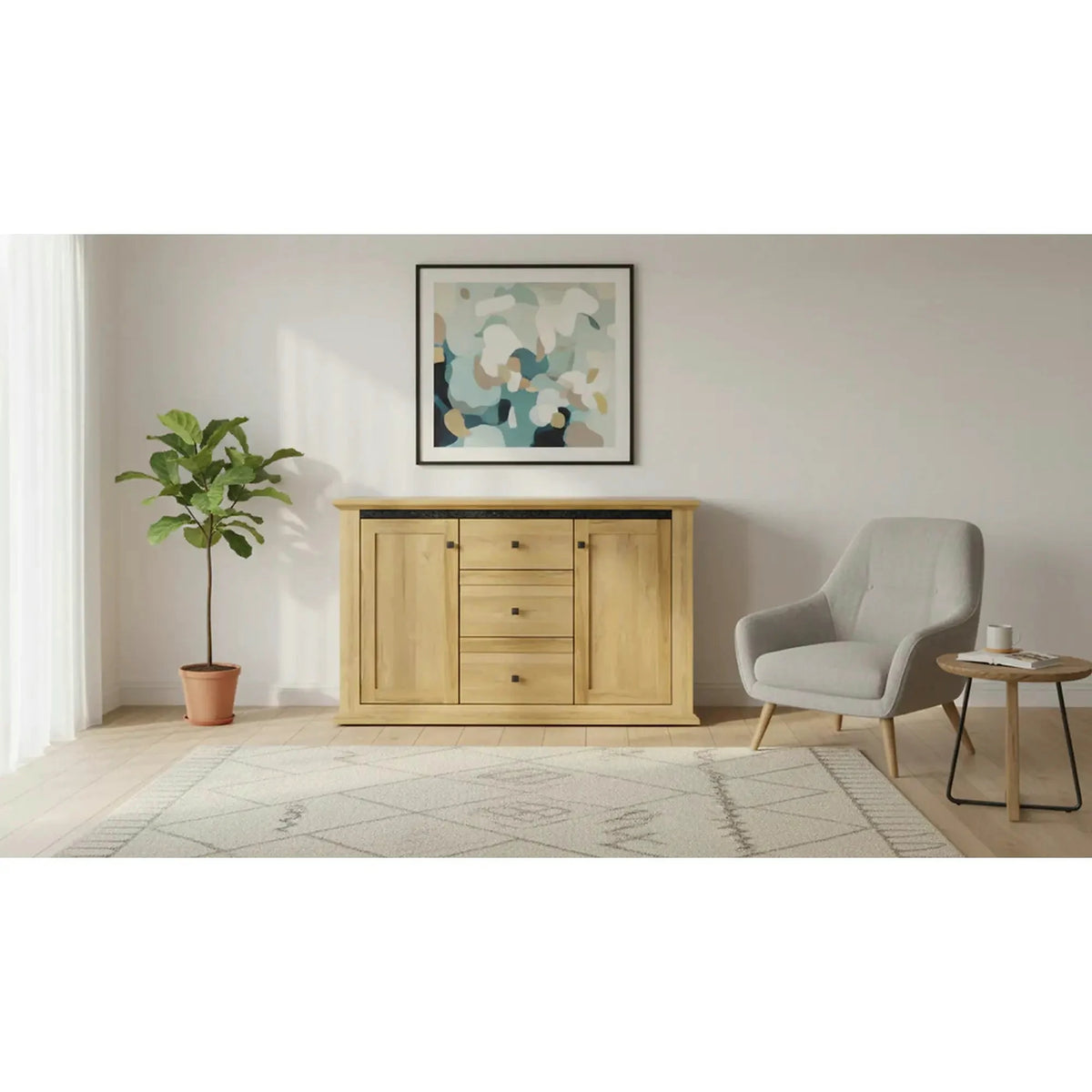 Comoda LEON MZ11, stejar grand, DTD laminat, 140x45x87 cm