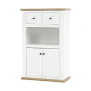 Comoda LEON MZ8, DTD laminat, alb/stejar grand, 85x40x130 cm
