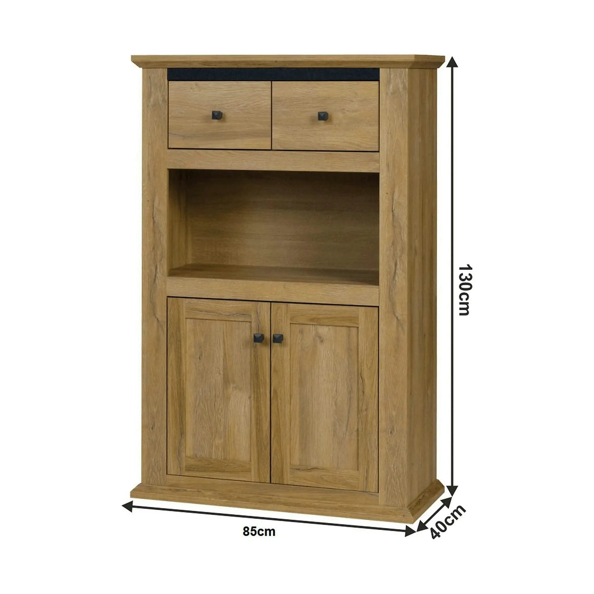 Comoda LEON MZ8, stejar grand, DTD laminat, 85x40x130 cm