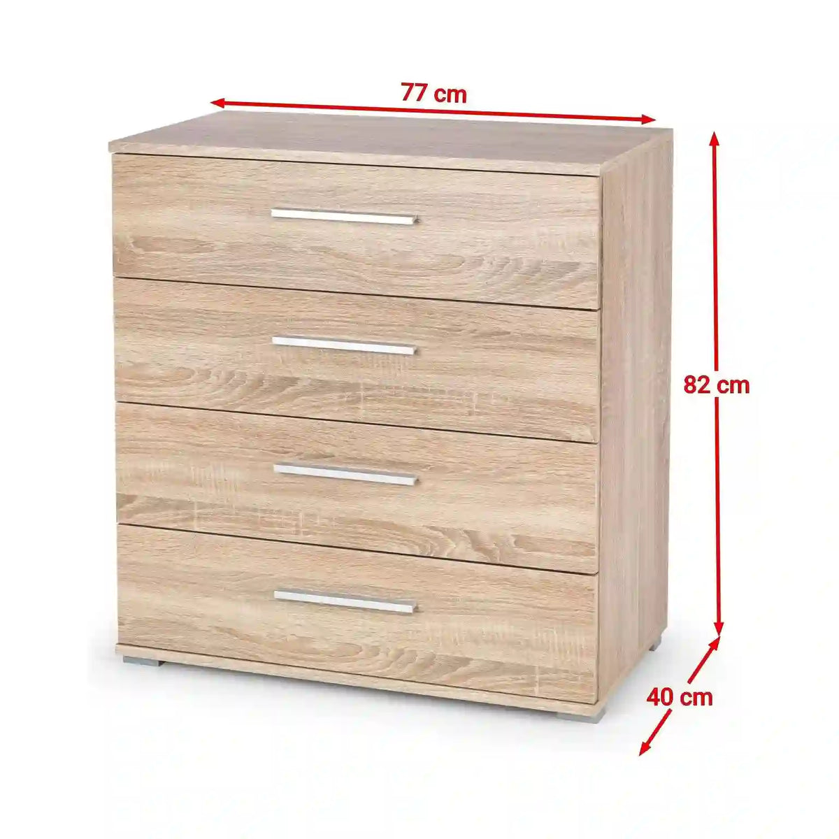 Comoda LIMA KM-3, stejar sonoma, PAL laminat, 77x40x82 cm