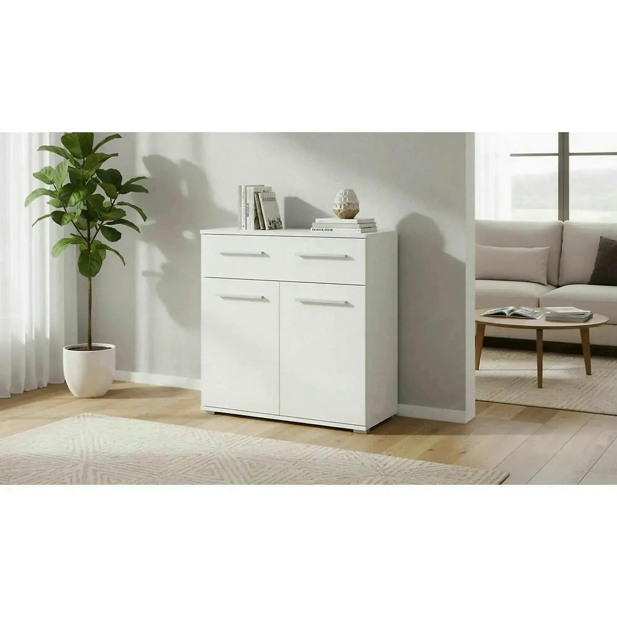 Comoda LIMA KM1, alb, PAL, 77x40x82 cm