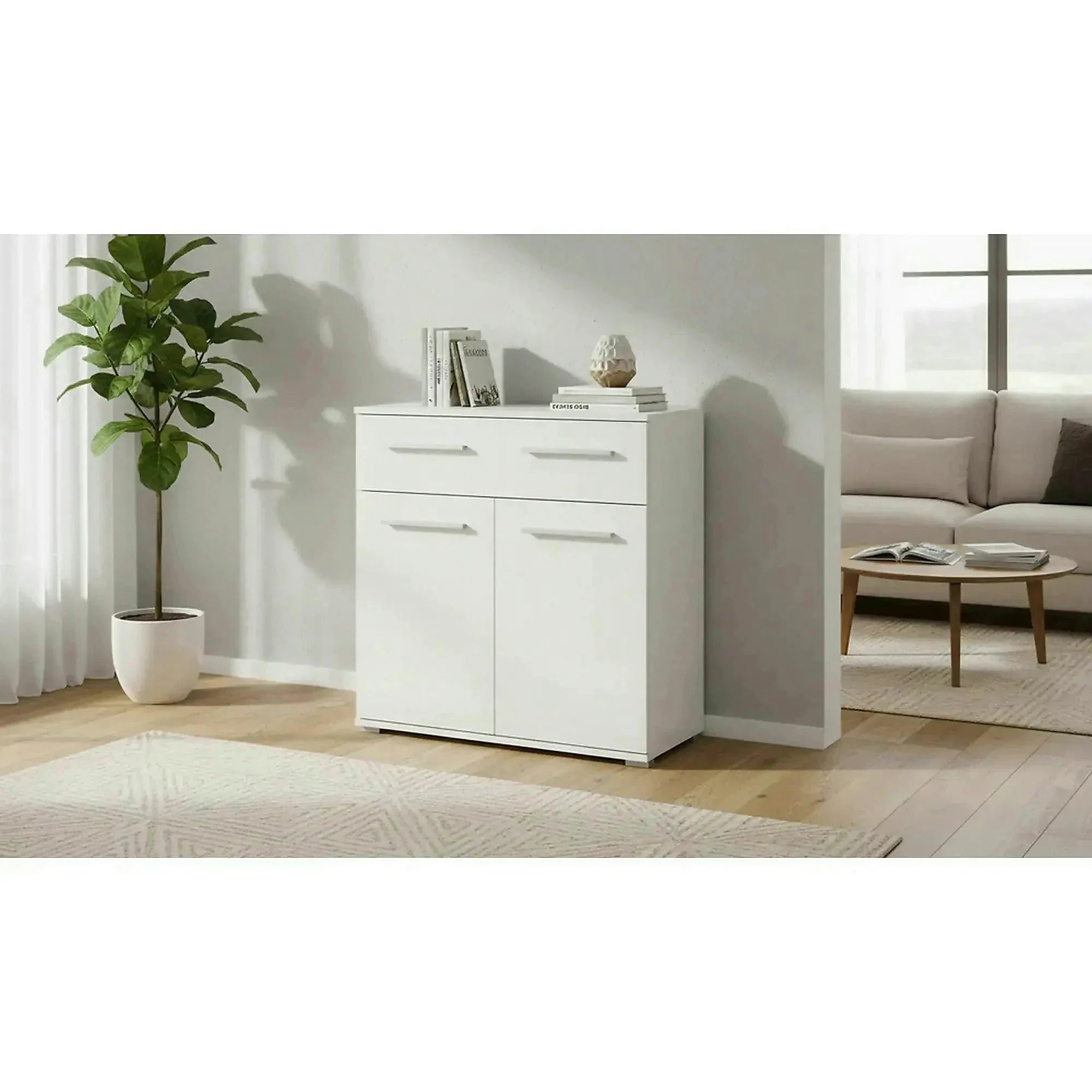 Comoda LIMA KM1, alb, PAL, 77x40x82 cm
