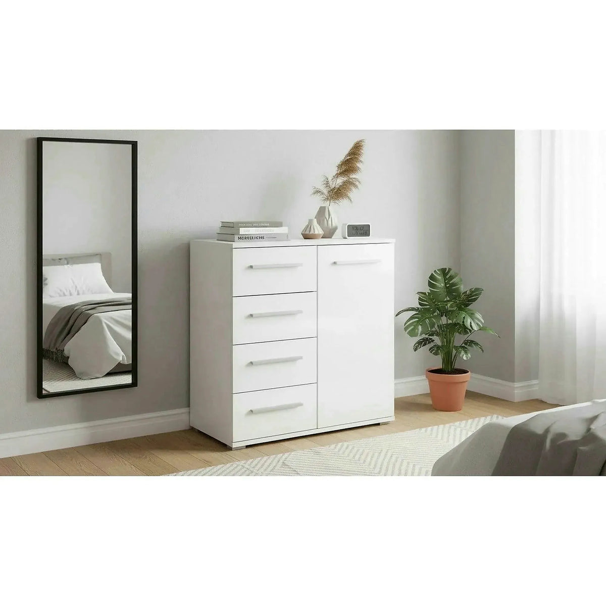 Comoda LIMA KM2, alb, PAL, 77x40x82 cm