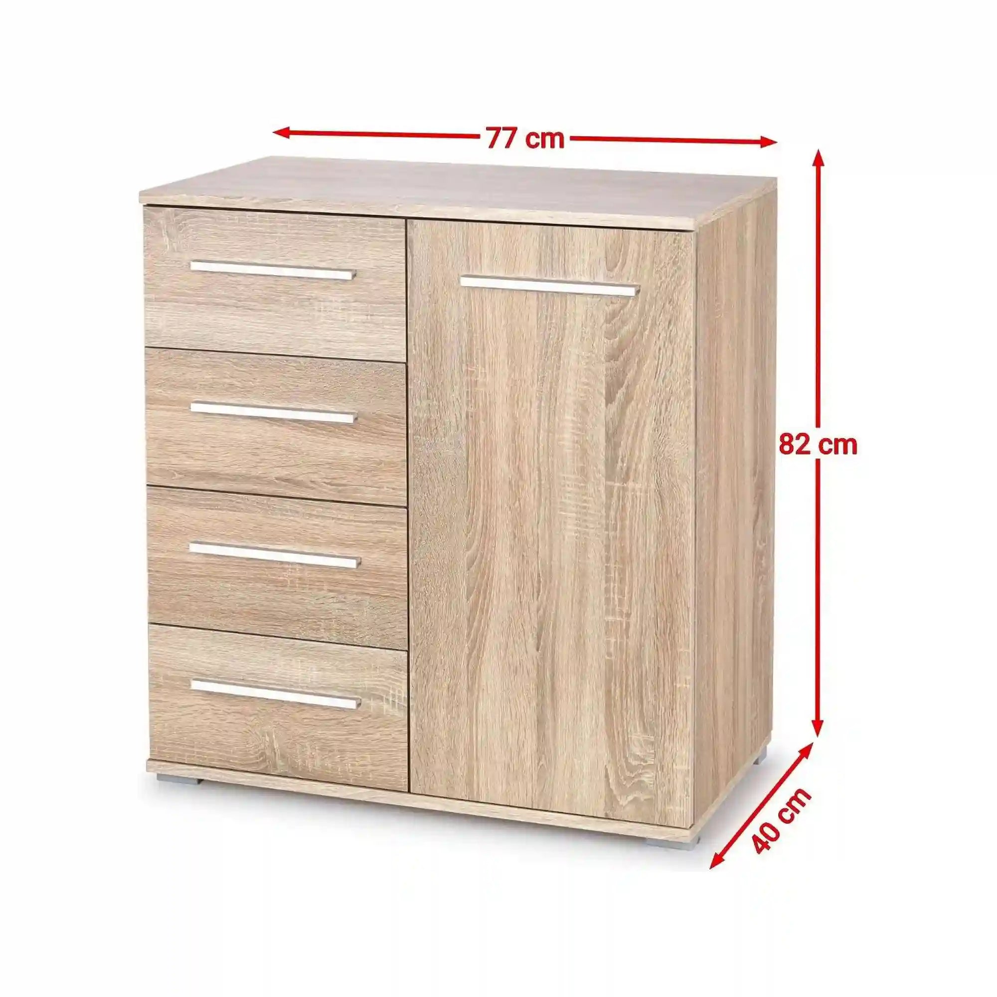 Comoda Lima KM2,  stejar sonoma, PAL, 77x40x82 cm