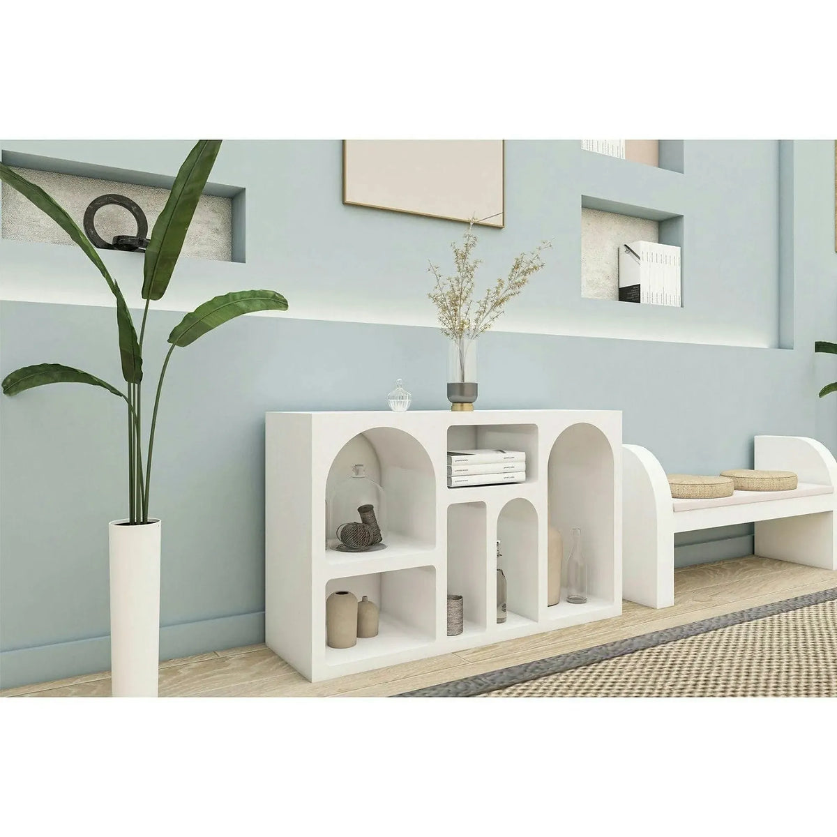 Comoda LIVA, alb, PAL melaminat, 120x35x74 cm