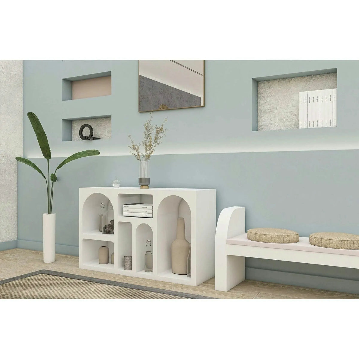Comoda LIVA, alb, PAL melaminat, 120x35x74 cm